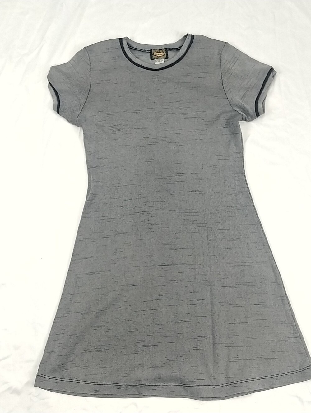Weavers Tshirt Mini Dress Women M Aline Gray Vintage Y2K Emo Grunge Made in USA